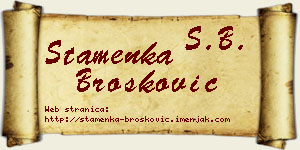Stamenka Brošković vizit kartica